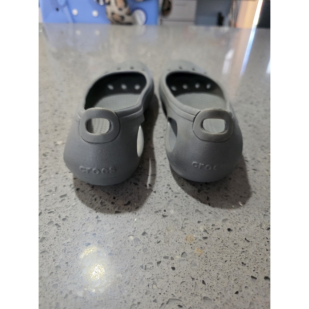 CROCS Prima Ballet Round Toe Slip On Gray Women's Shoes Sz 6 - Picture 3 of 8